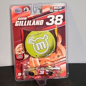 David Gilliland #38 Nascar Race Car & Mini Hood Magnet Shrek M&M's car